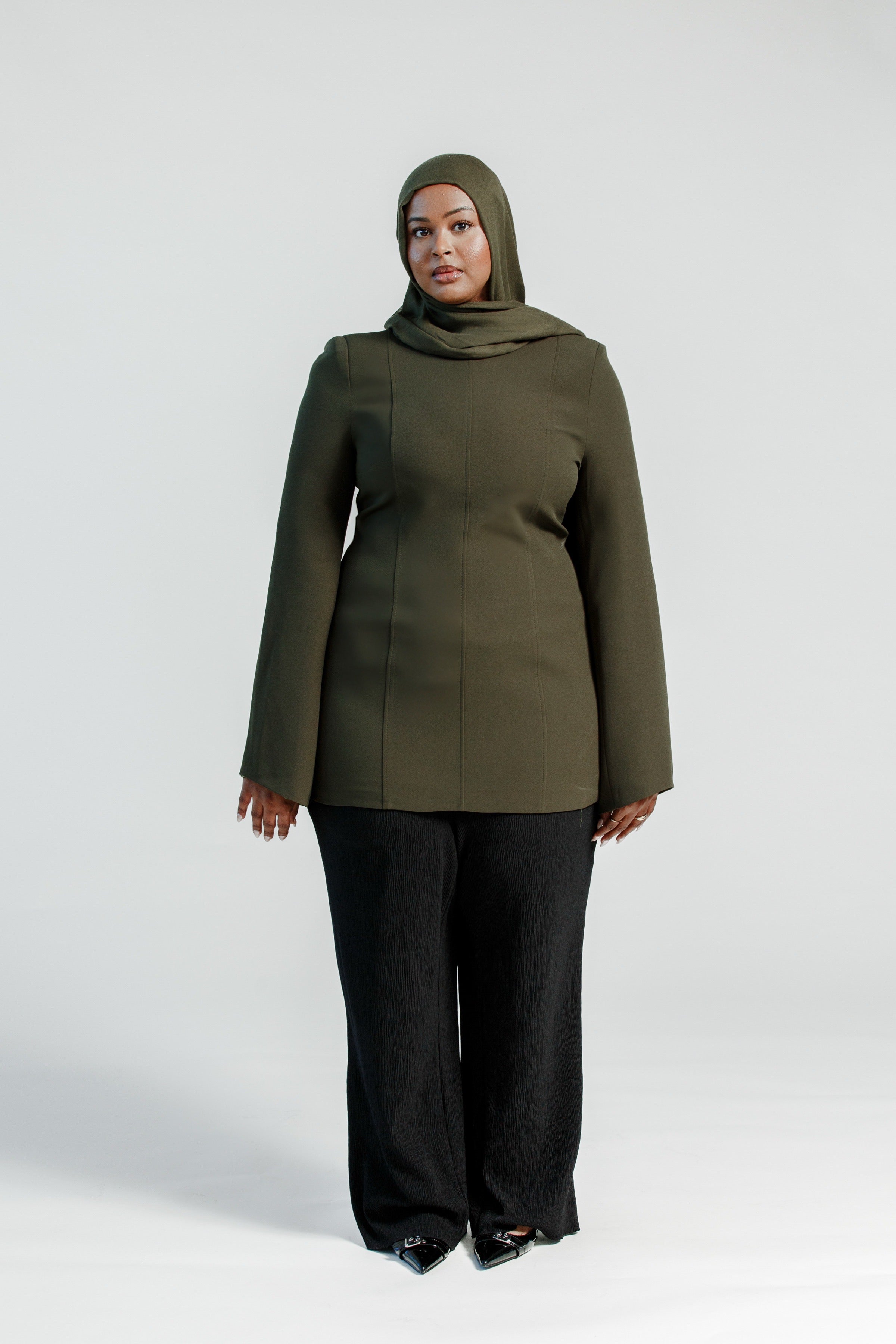 Structured Tunic Moss Green Structured Tunic- Final Sale – Summer Evenings