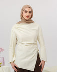 Buttercream Cotton Ruched Tunic - Final Sale