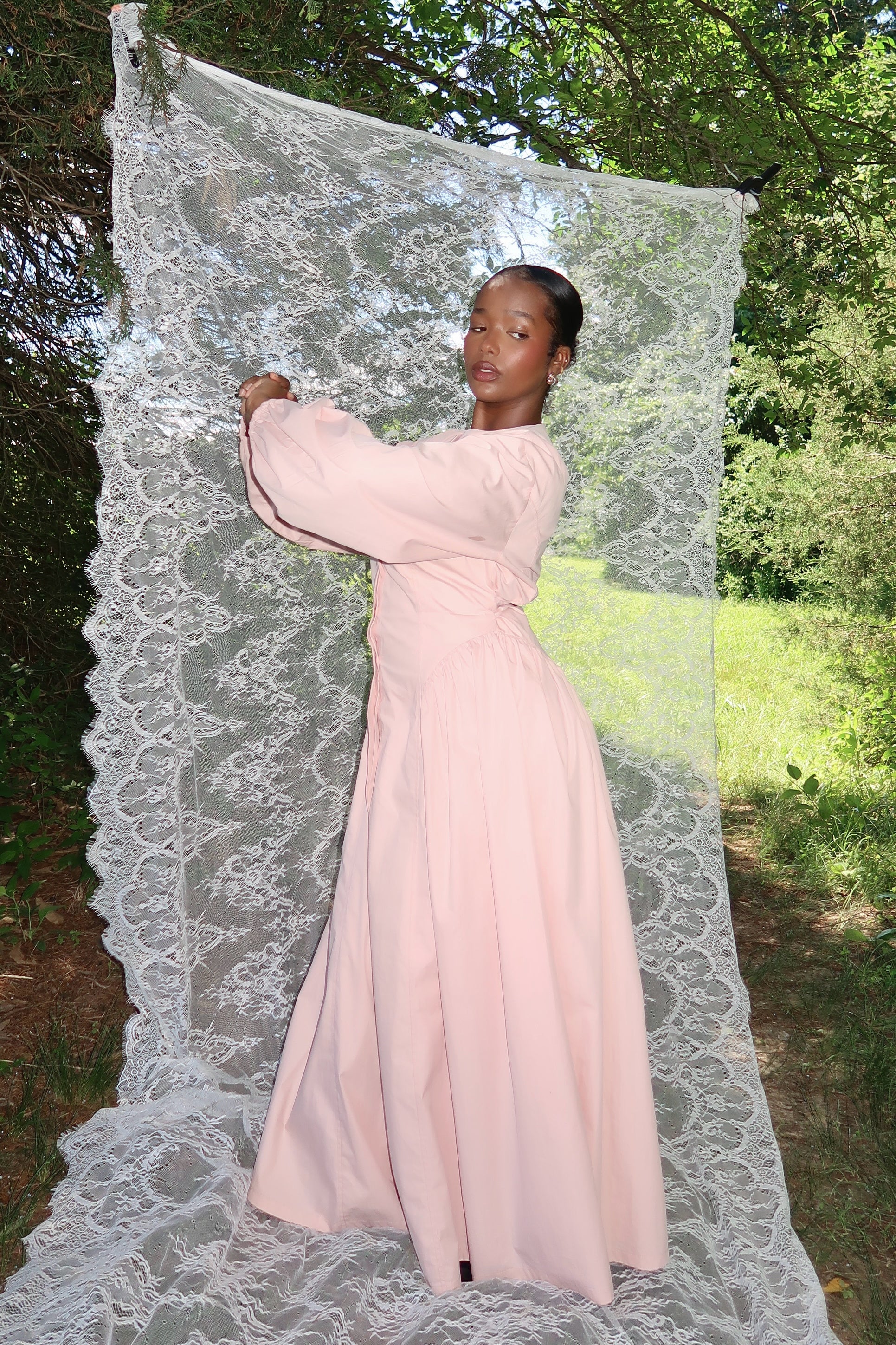 Rose Cinched Buttoned Dress