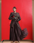 Espresso Pleated Chiffon Skirt - Final Sale