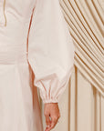 Blush Zip Up Cotton Pleated Dress- Final Sale