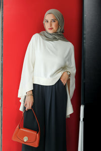 Black & Cream Cape Tunic Set