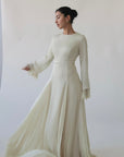 Honeydew Pleated Slit Gown