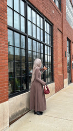Load image into Gallery viewer, Mink Asymmetric Draped Dress - Final Sale

