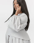 Light Gray Balloon Top & Maxi Skirt Set