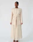 Cream Pleated Chiffon Skirt - Final Sale