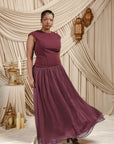 Plum Low Waisted Abaya Set (2 pcs)- Final Sale