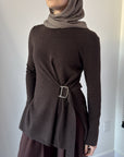 Espresso Buckled Sweater