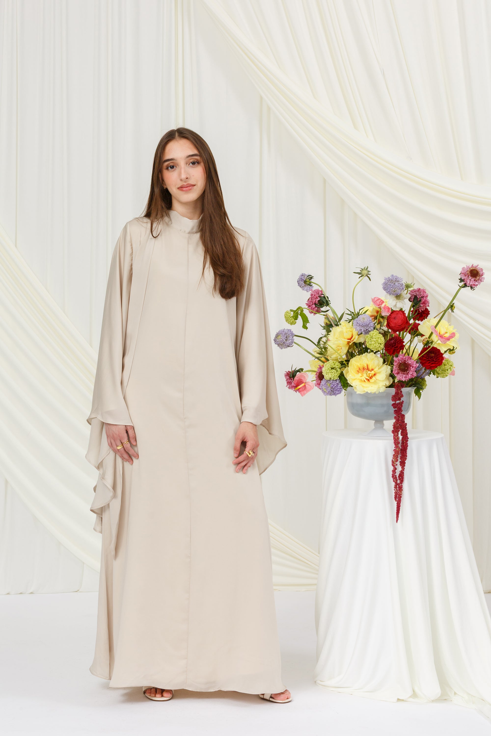 Truffle Tie Neck Maxi Dress- Final Sale