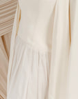 Cream Low Waisted Abaya Set (3 pcs)- Final Sale