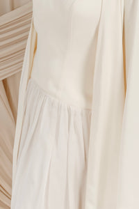 Cream Low Waisted Abaya Set (3 pcs)