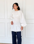White Cotton Smocked Tunic