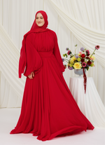 Load image into Gallery viewer, Red Structured Belt Gown
