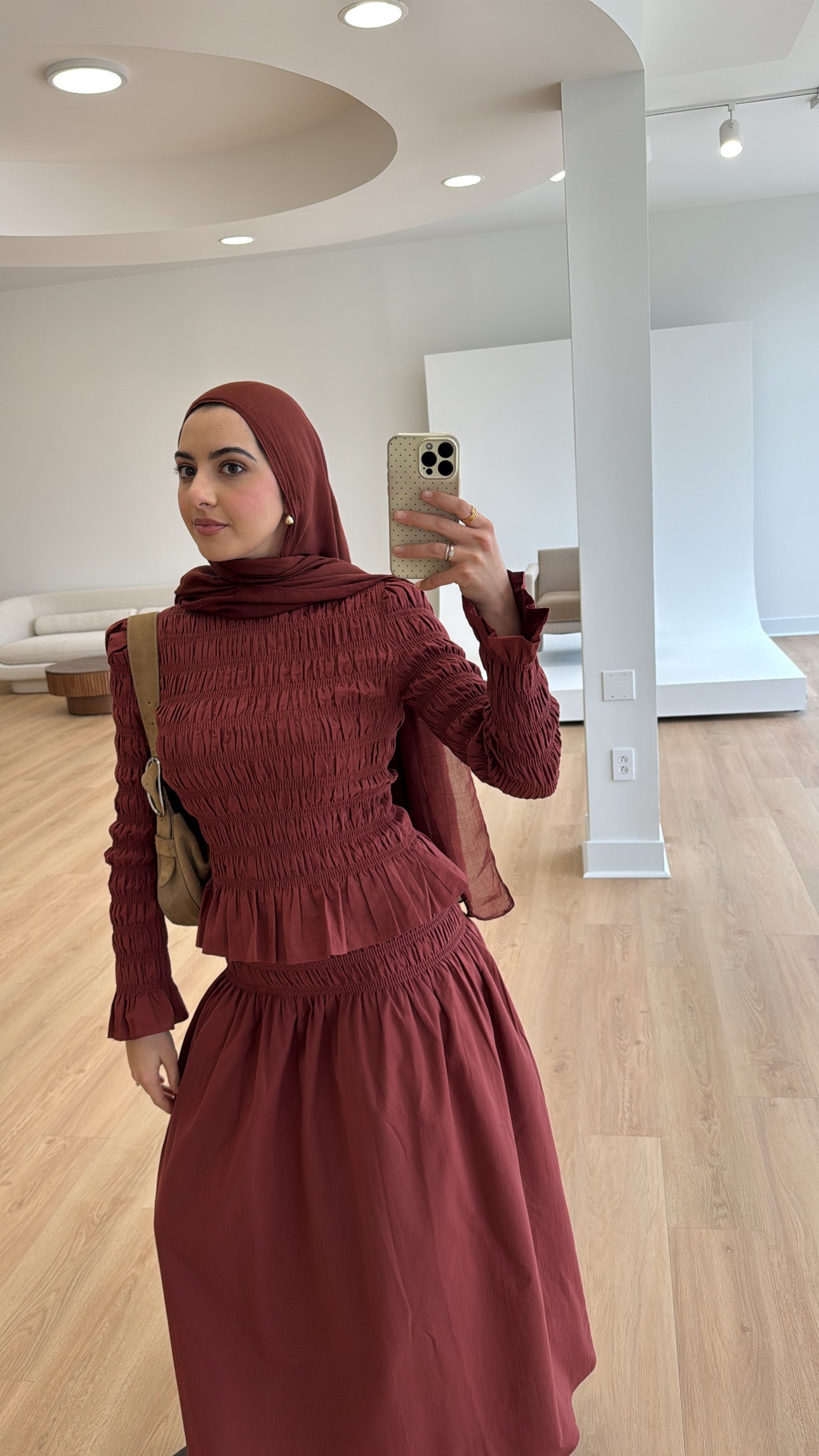 All Spice Ruched Peplum Top