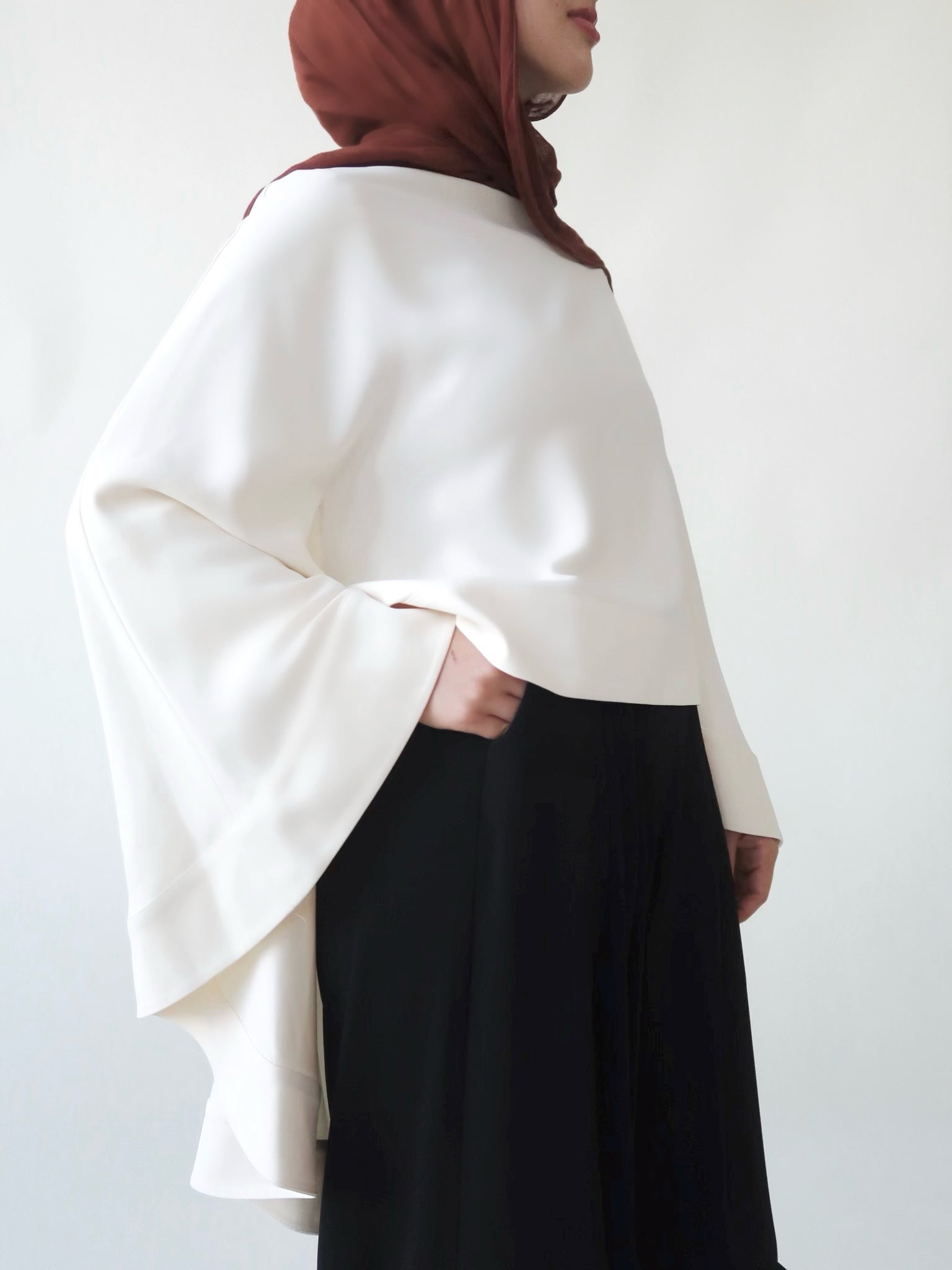 Black &amp; Cream Cape Tunic Set