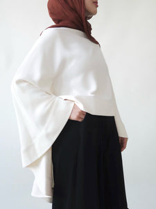 Black & Cream Cape Tunic Set