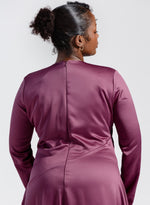 Load image into Gallery viewer, Plum Satin Slip Dress - Final Sale
