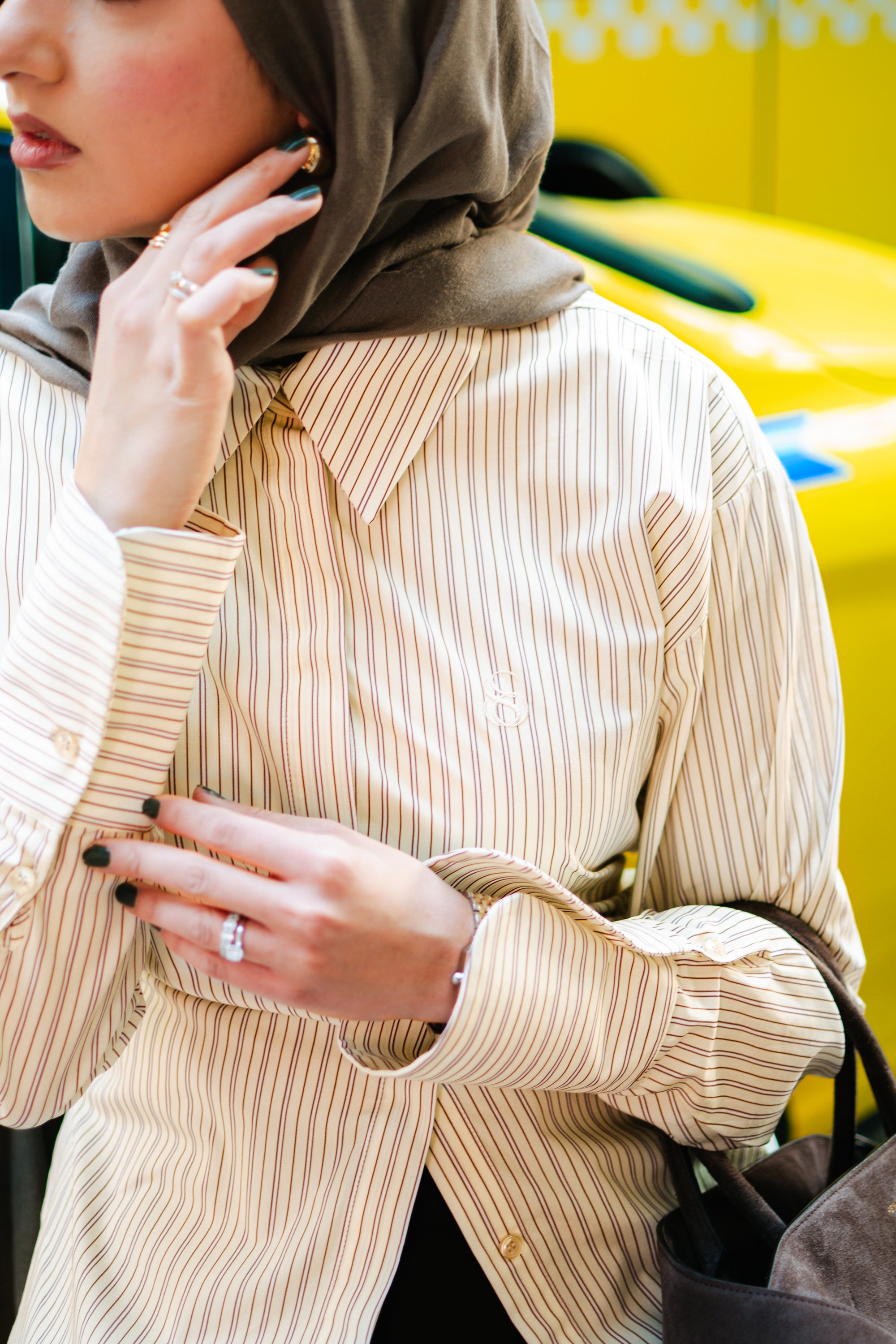 Butter Yellow Striped SE Tie Back Shirt