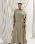 Khaki Belted Kaftan- Final Sale