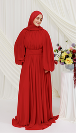 Load image into Gallery viewer, Red Structured Belt Gown
