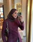 Burgundy Buttoned Blazer Tunic
