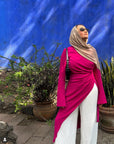Fuchsia Asymmetric Slit Tunic