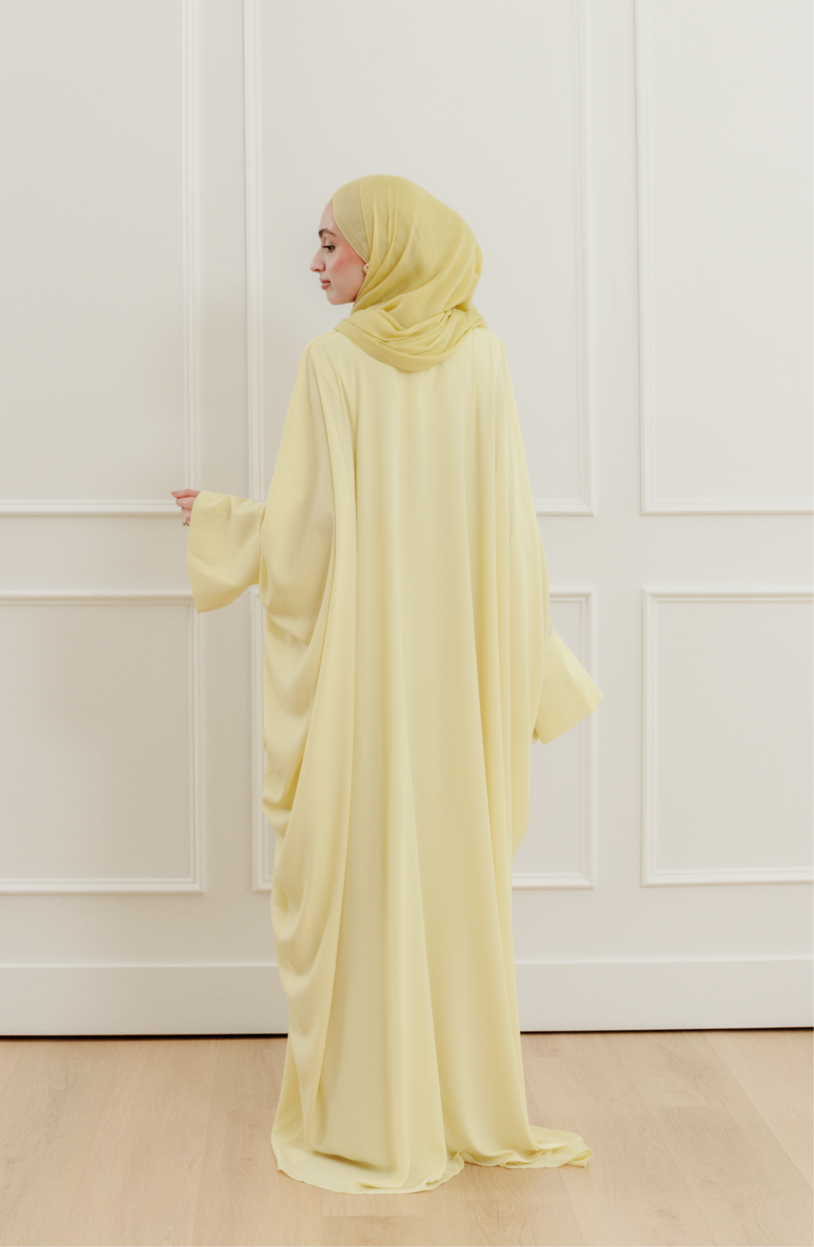 Butter Yellow Draped Hardware Kaftan