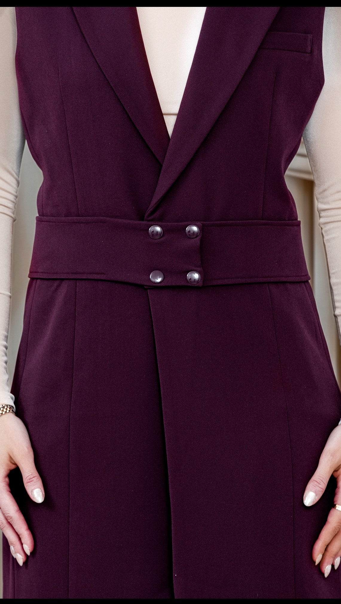 Plum Floor Length Vest