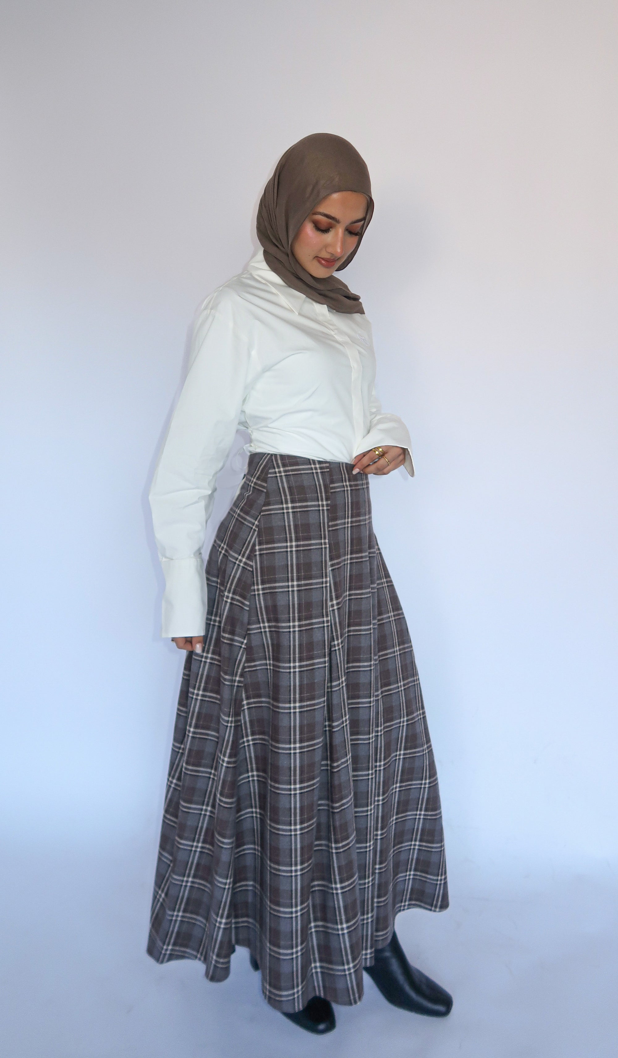 Melon Pleated Chiffon Skirt