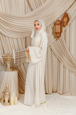 Load image into Gallery viewer, Cream Low Waisted Abaya Set (3 pcs)
