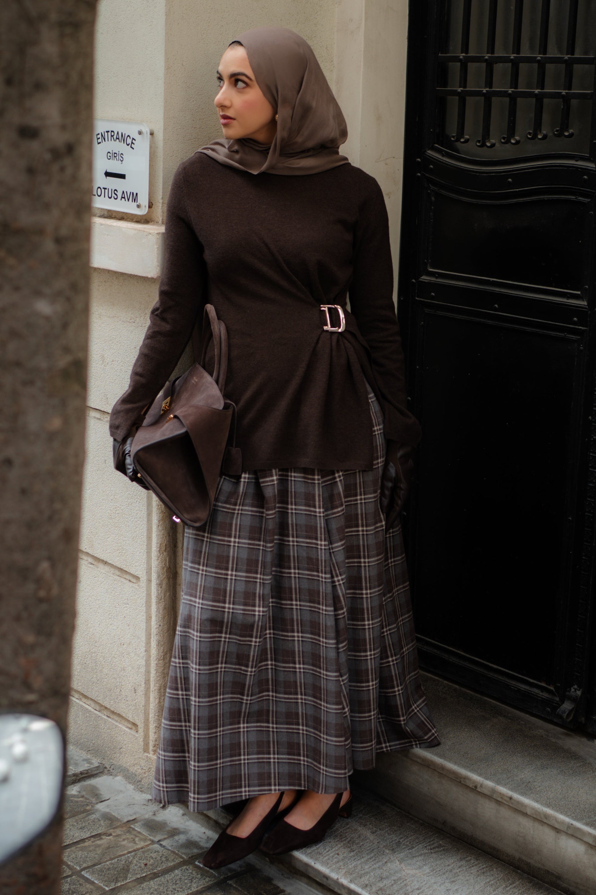 Brown Plaid Flare Skirt- Final Sale Summer Evenings Brown Plaid Flare Skirt- Final Sale Summer Evenings