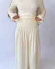 Buttercream Ruched Top & Maxi Skirt Set