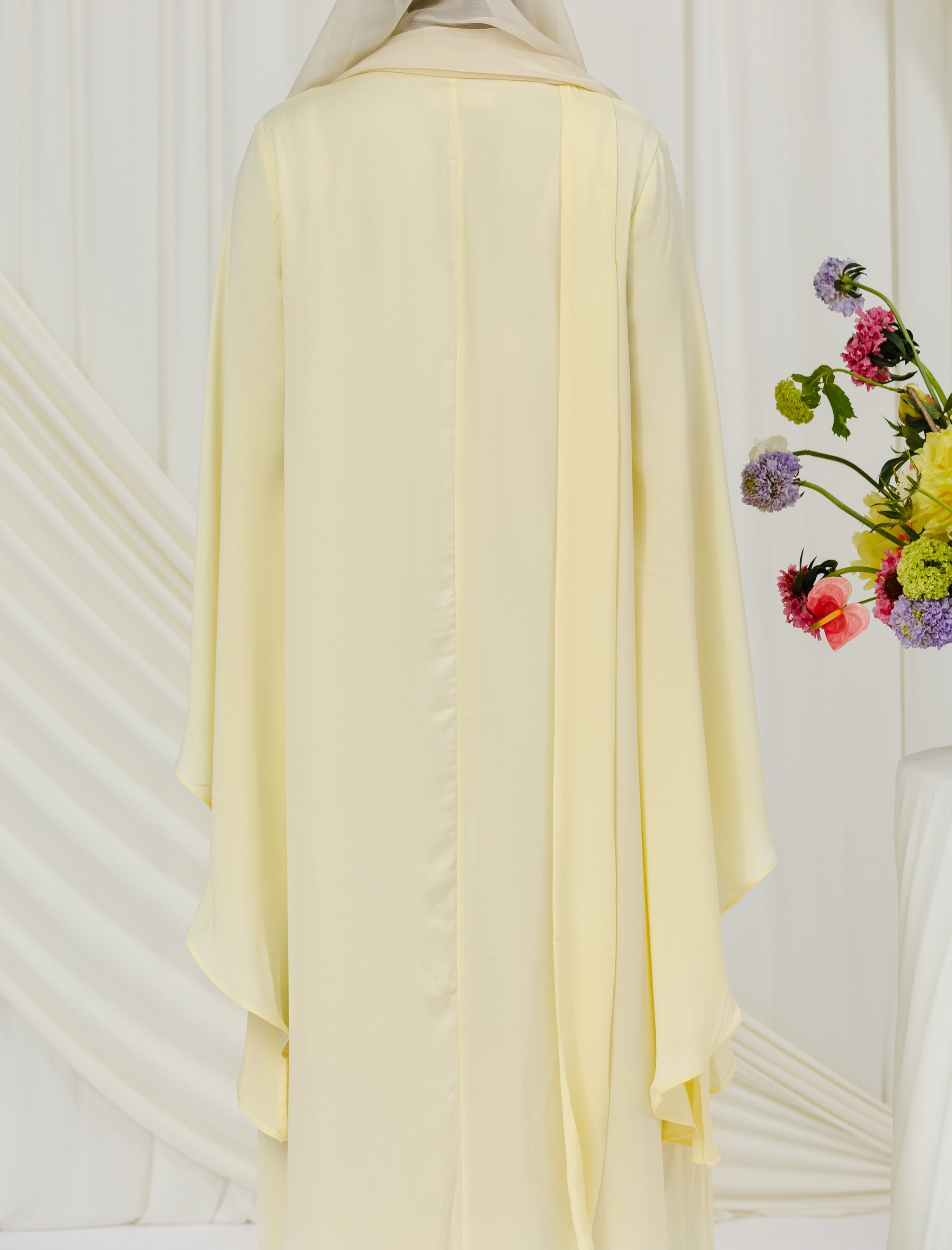 Butter Yellow Tie Neck Maxi Dress