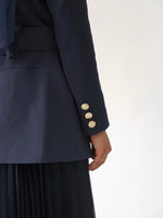 Load image into Gallery viewer, Navy SE Belted Jacket - Final Sale
