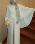 Mint Gray Cape Tunic Set
