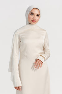 Cream Satin Slip Dress