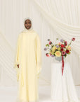 Butter Yellow Tie Neck Maxi Dress
