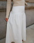 White Cotton Low Waisted Skirt