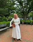 White Asymmetric Draped Dress- Final Sale