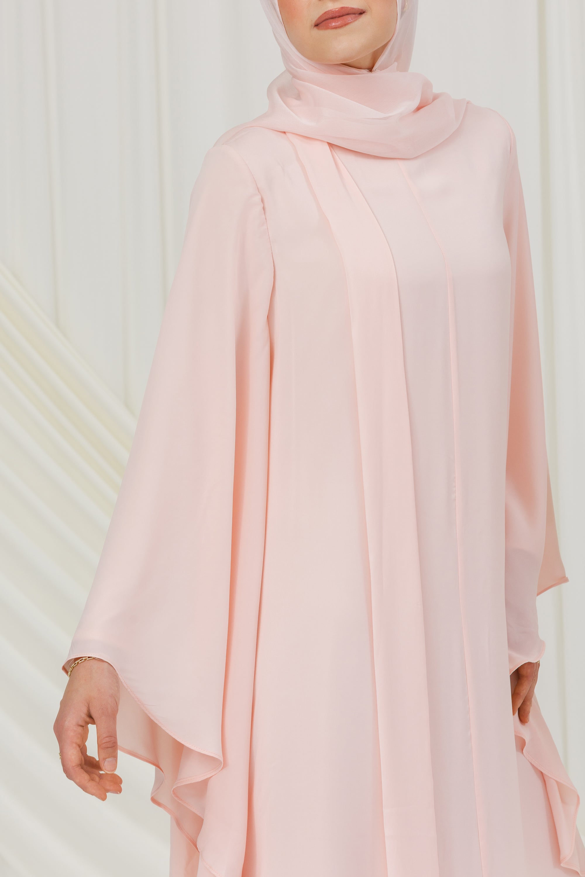 Powder Pink Tie Neck Maxi Dress- Final Sale