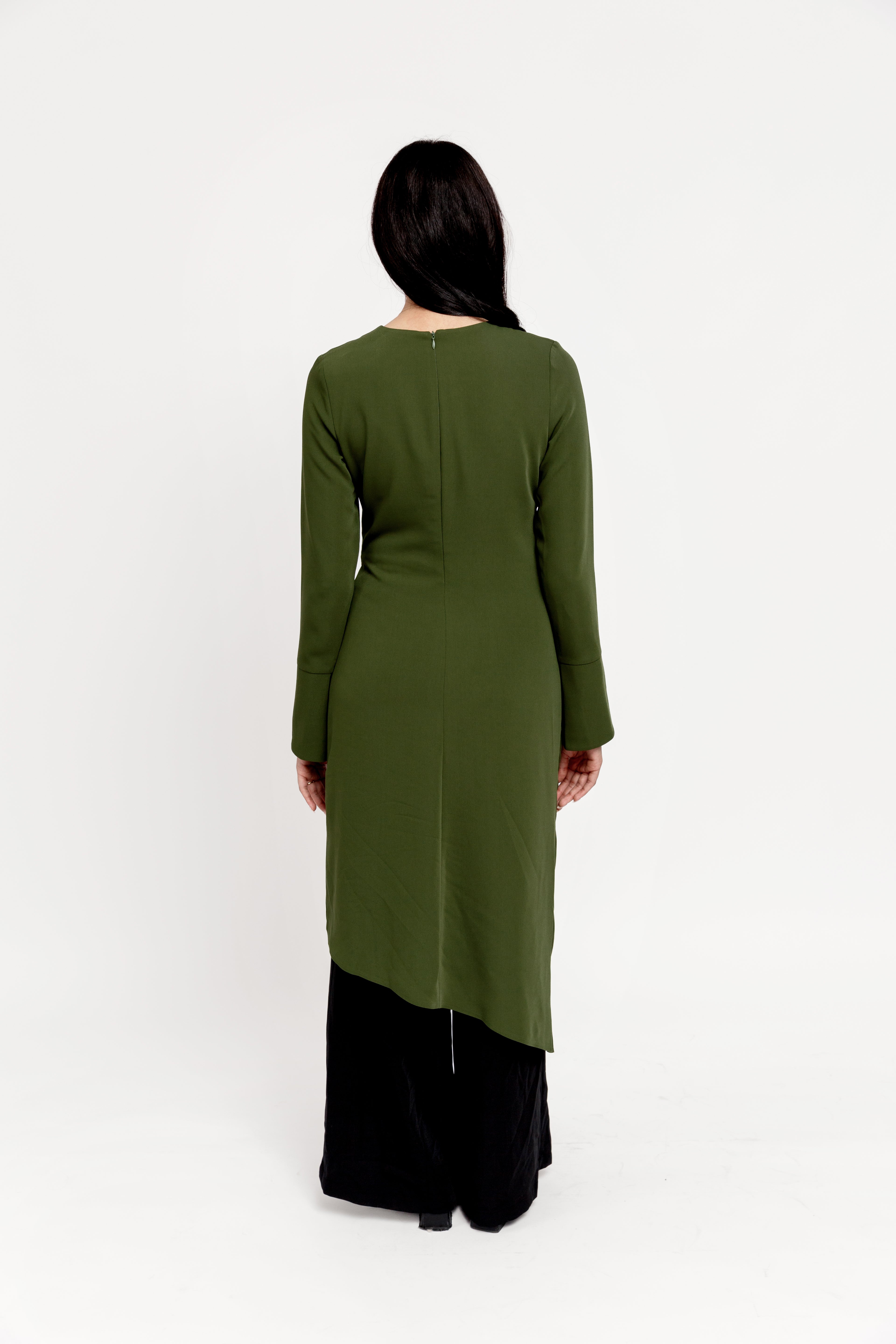 Moss Green Asymmetric Slit Tunic *Restocks in June '26 – Summer