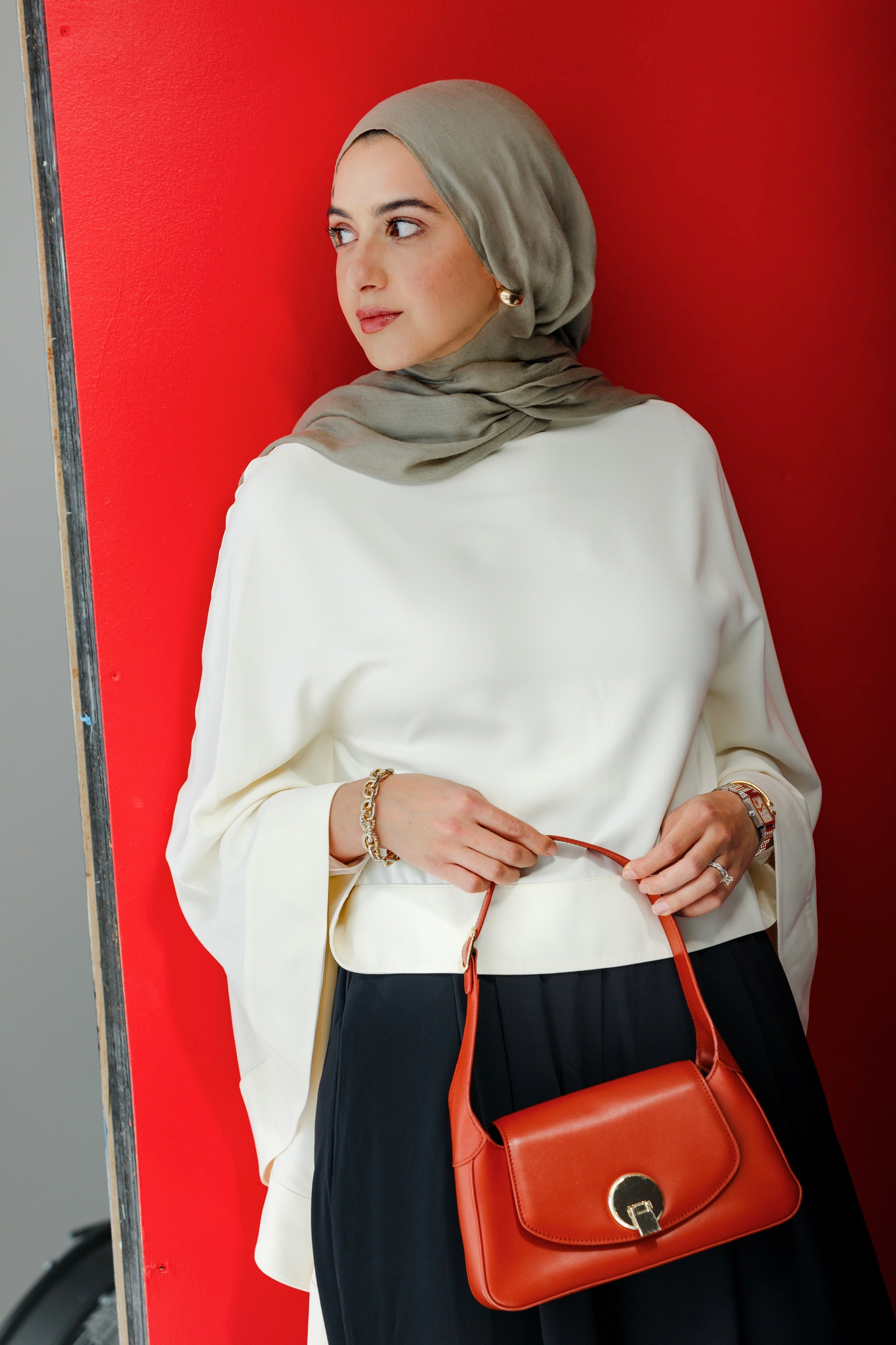 Black & Cream Cape Tunic Set