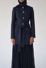 Load image into Gallery viewer, Navy SE Belted Jacket - Final Sale
