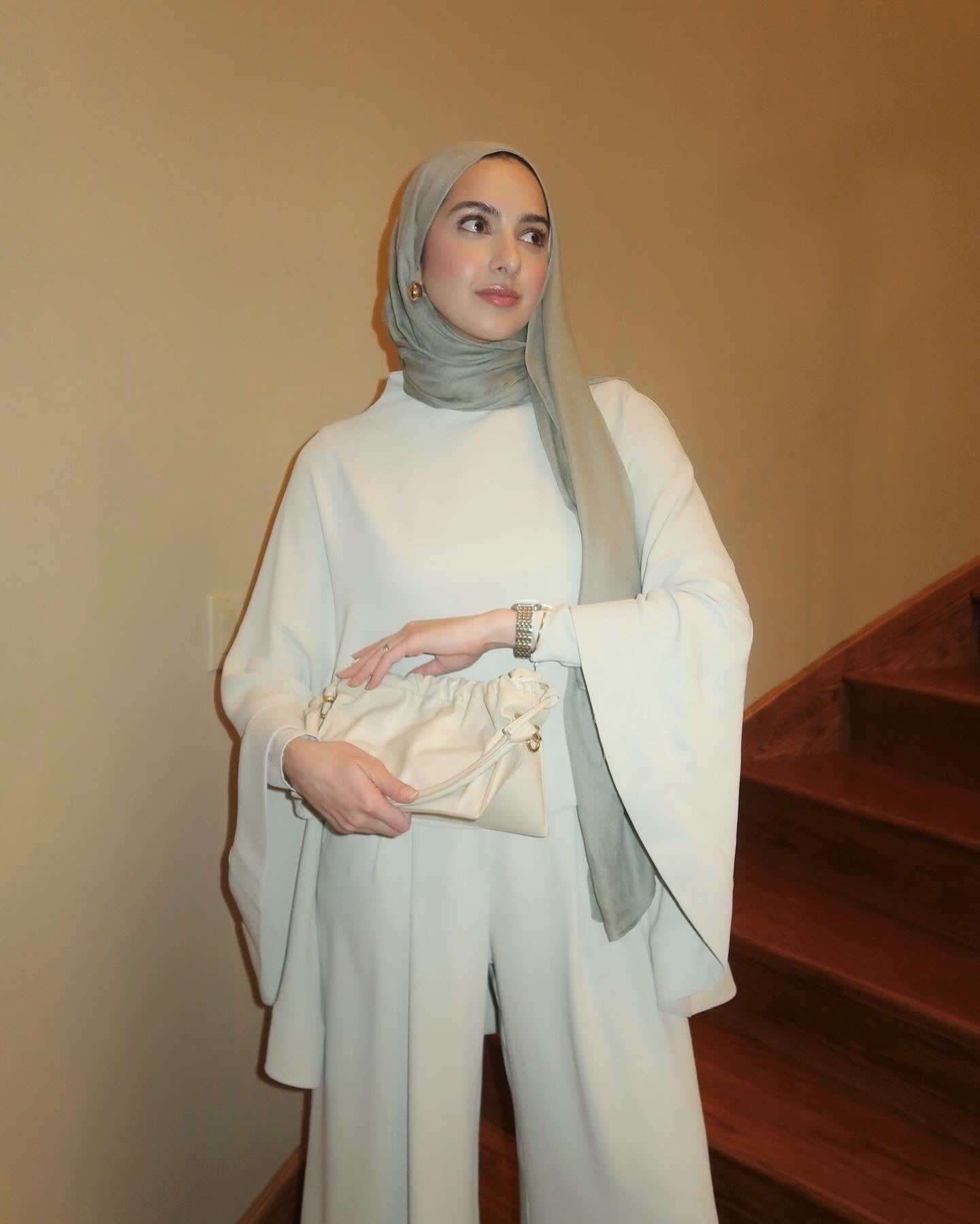 Mint Gray Cape Tunic Set
