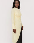 Butter Yellow Asymmetric Slit Tunic