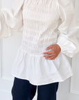 White Cotton Smocked Tunic