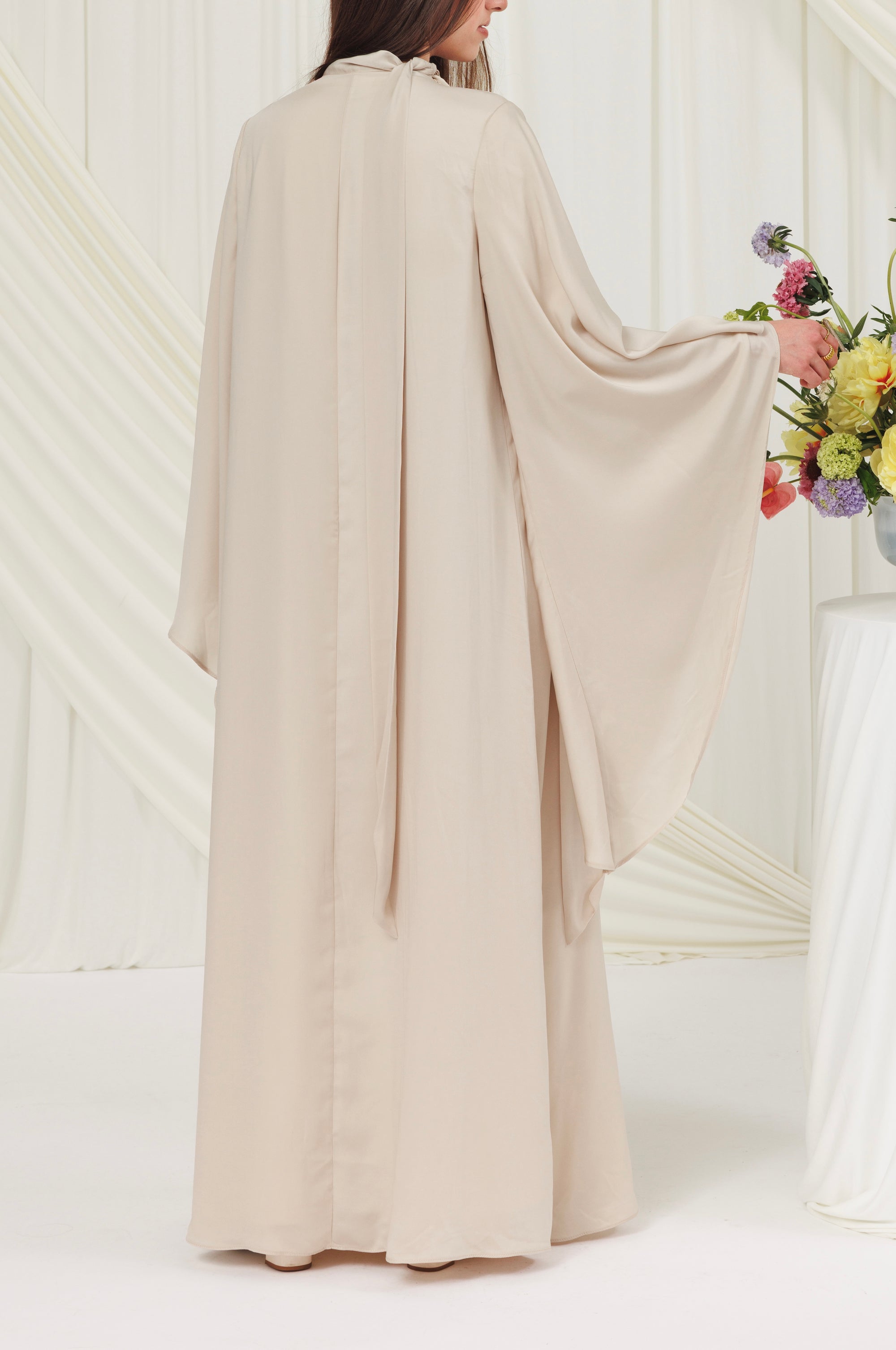 Truffle Tie Neck Maxi Dress- Final Sale