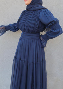 Midnight Navy Ruched Dress