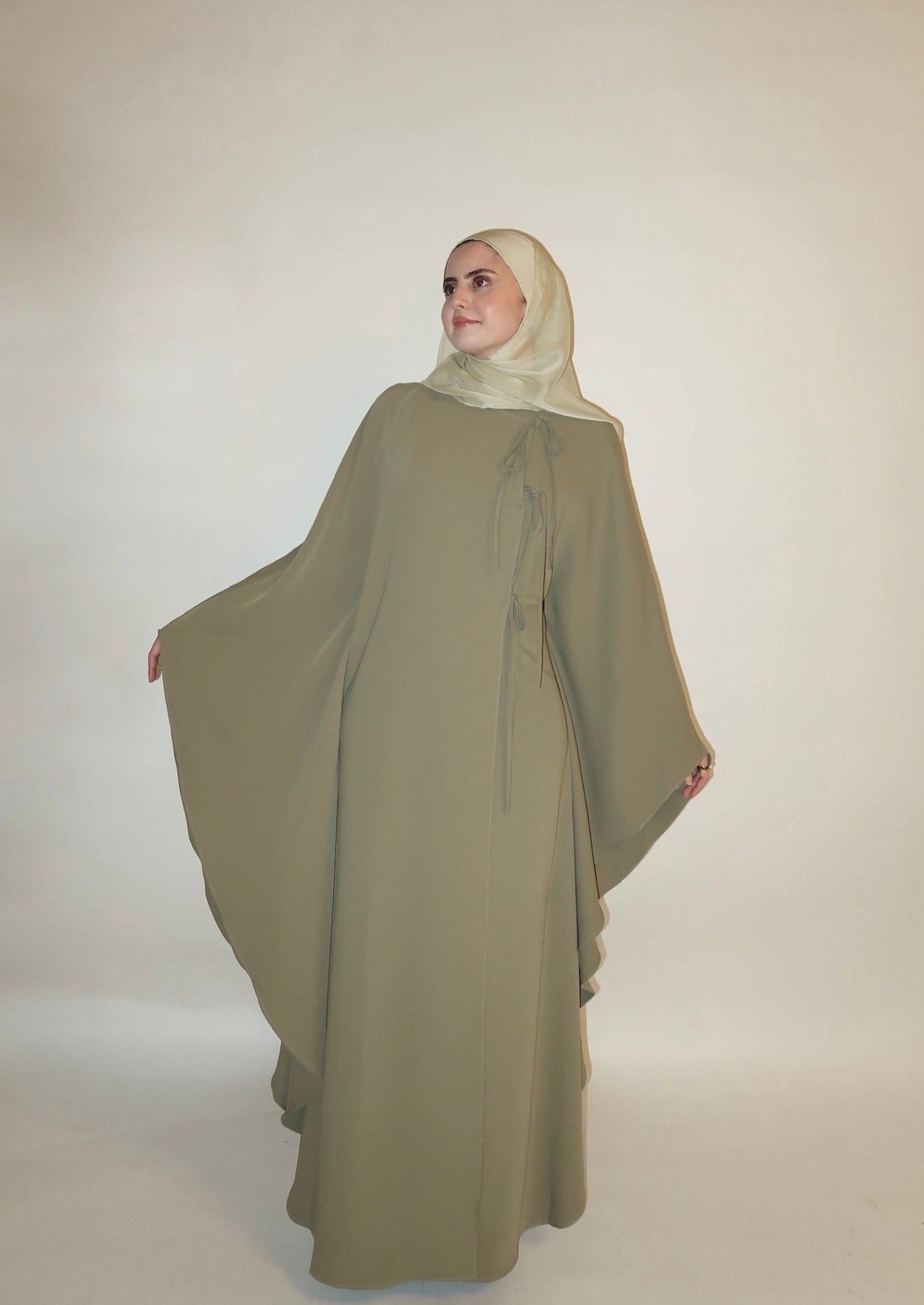 Olive Bow Tie Kaftan - Final Sale