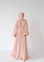 Load image into Gallery viewer, Peachy Blush Kaftan Beaded Belt Gown
